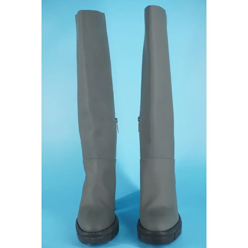 Aquatalia Indi Heeled Knee High Suede Boots Size 9 New Mid Heel $625
